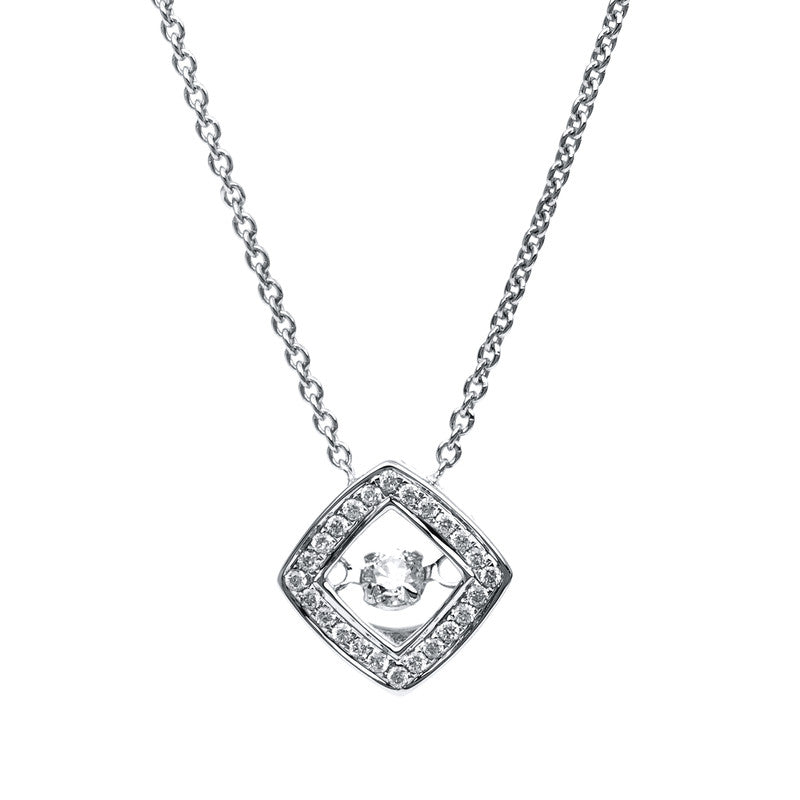 Collier 14 kt WG, 1 Brill. 0,10 ct, TW-si, 24 Brill. 0,08 ct, TW-si