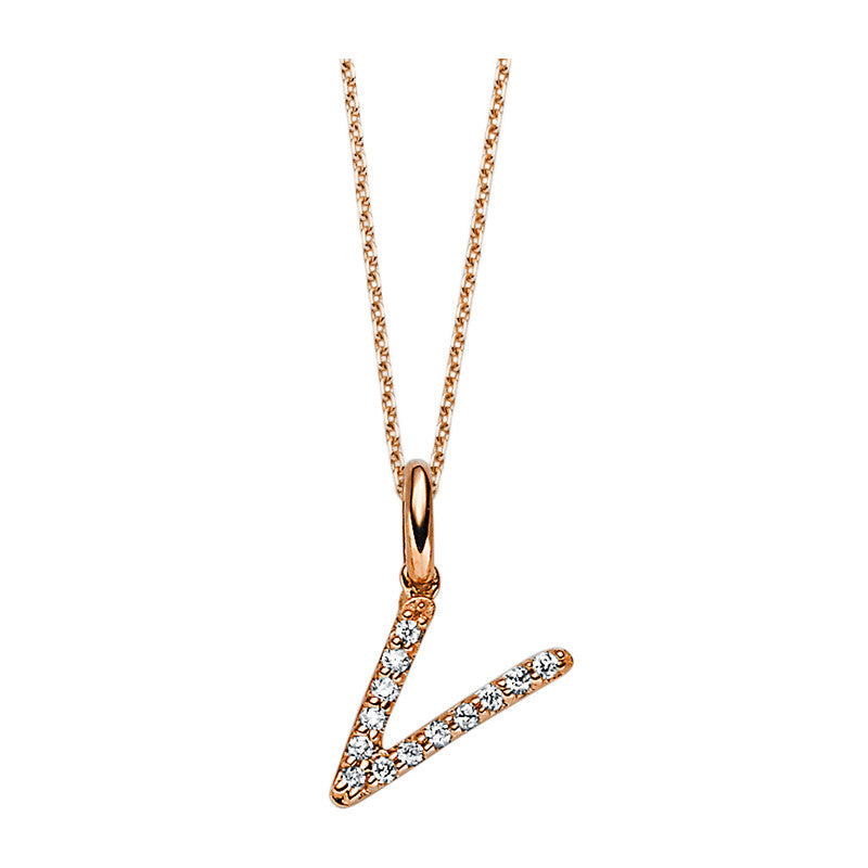 Collier 18 kt RG, 13 Brill. 0,05 ct, TW-si