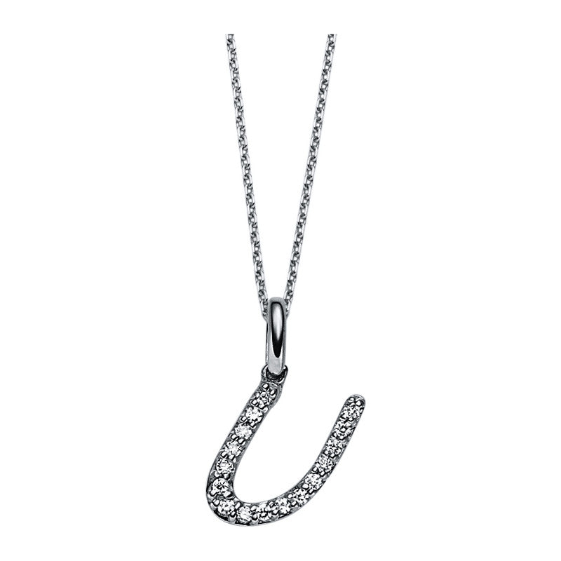 Collier 14 kt WG, 16 Brill. 0,06 ct, TW-si