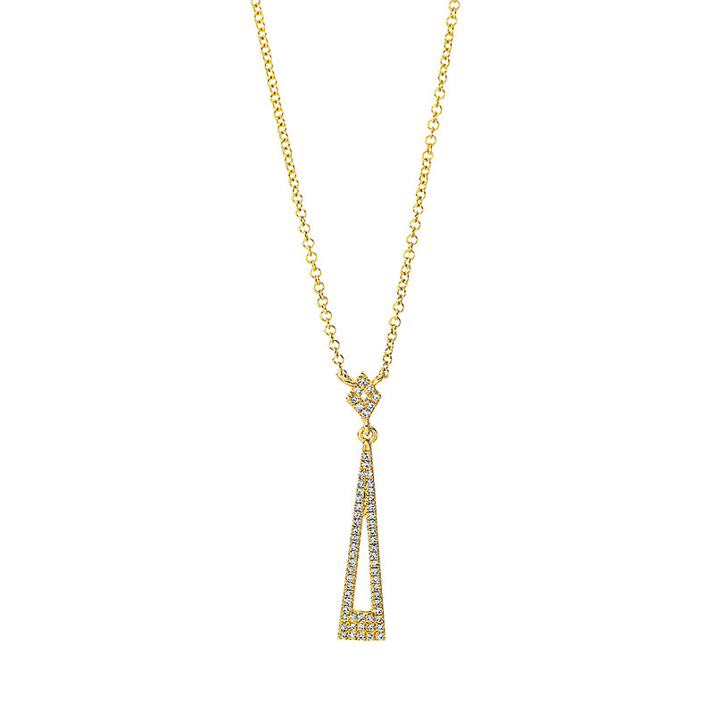 Collier 18 kt GG. 61 Diamanten 0.14 ct. W-si. H:30.0 mm. B:5.0 mm. L:45.7 cm