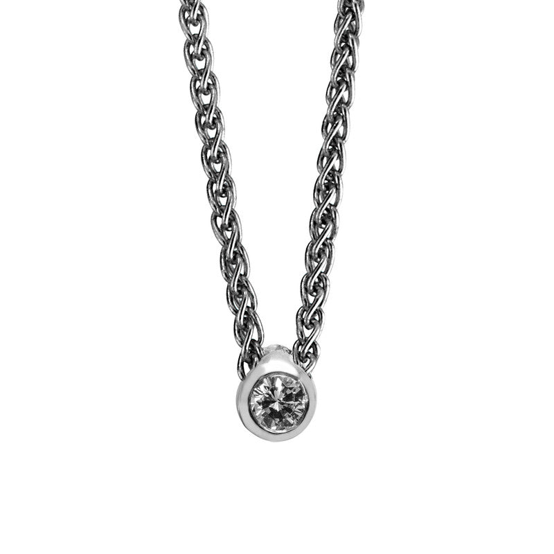 Collier 14 kt WG, 1 Brill. 0,05 ct, TW-si