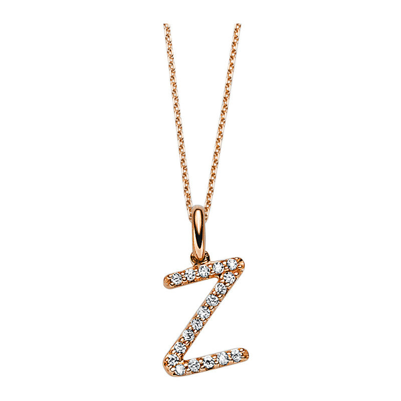 Collier 18 kt RG, 18 Brill. 0,07 ct, TW-si