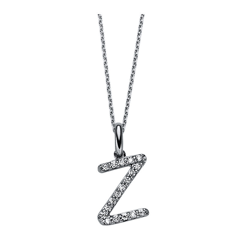 Collier 18 kt WG, 18 Brill. 0,07 ct, TW-si