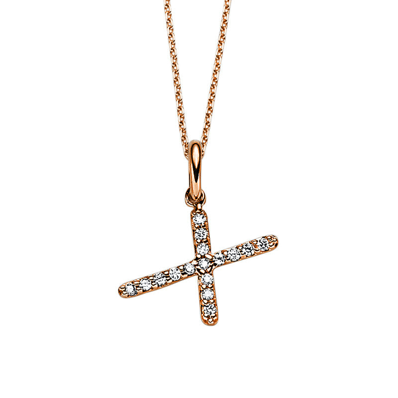 Collier 18 kt RG, 16 Brill. 0,07 ct, TW