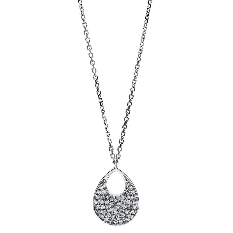Collier 18 kt WG, mit Öse, 48 Brill. 0,19 ct, TW-si