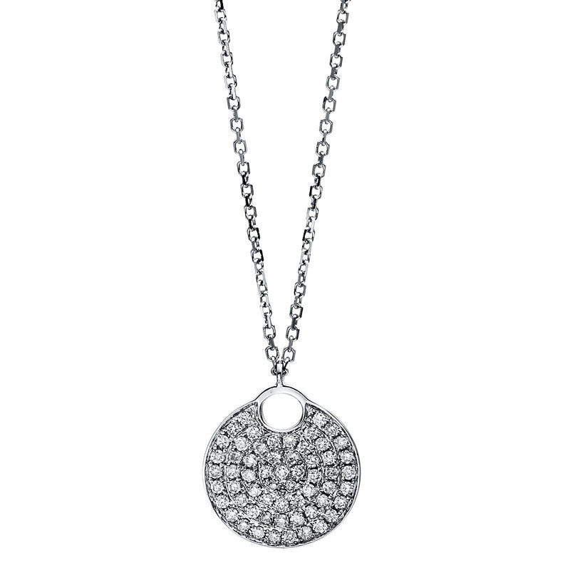 Collier 18 kt WG, mit Öse, 59 Brill. 0,30 ct, TW-si
