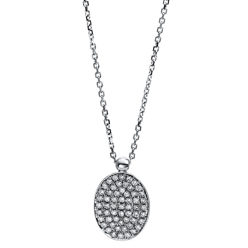 Collier 18 kt WG, mit Öse, 57 Brill. 0,29 ct, TW-si