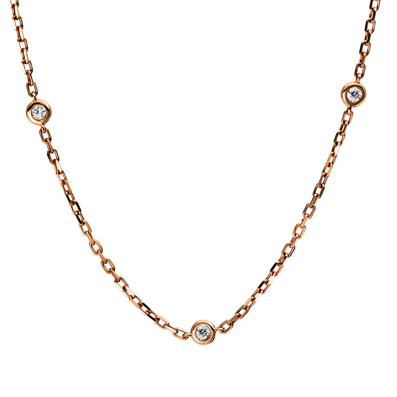 Collier 18 kt RG, 9 Brill. 0,45 ct, TW-si