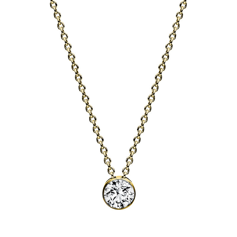 Collier 18 kt GG, 1 Brill. 0,25 ct, TW-si