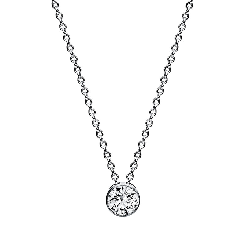 Collier 18 kt WG, 1 Brill. 0,25 ct, TW-si