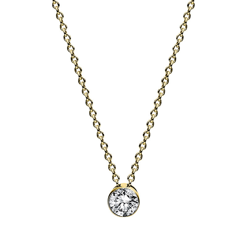 Collier 18 kt GG, 1 Brill. 0,20 ct, TW-si