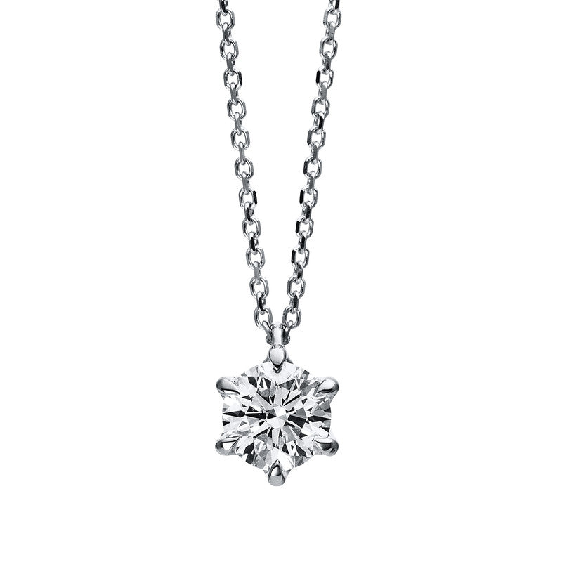 Collier 6er-Krappe 18 kt WG. GIA2296032278. 1 Brill. 0.50 ct. TW-si. L:45.0 cm