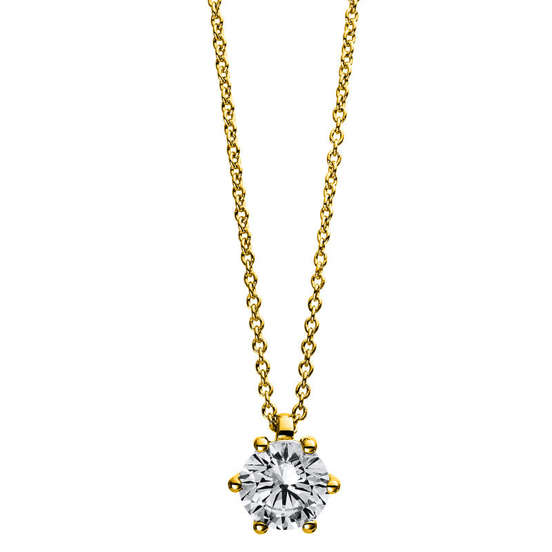 Collier 6er-Krappe 18 kt GG. GIA1216756139. 1 Brill. 0.76 ct. TW-si. L:42.0 cm