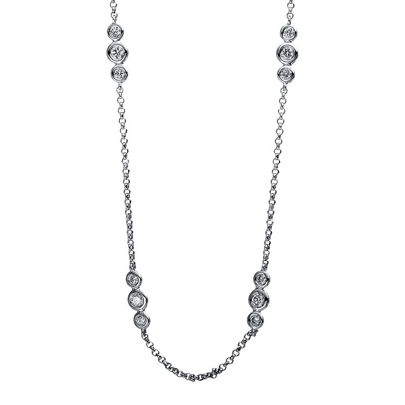 Collier Zarge 18 kt WG. 33 Brillanten 0.62 ct. TW-si. L:43.0 cm