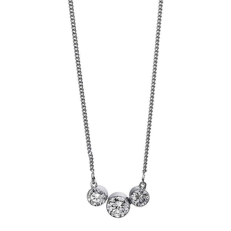 Collier 18 kt WG, 3 Brill. 0,50 ct, TW-si