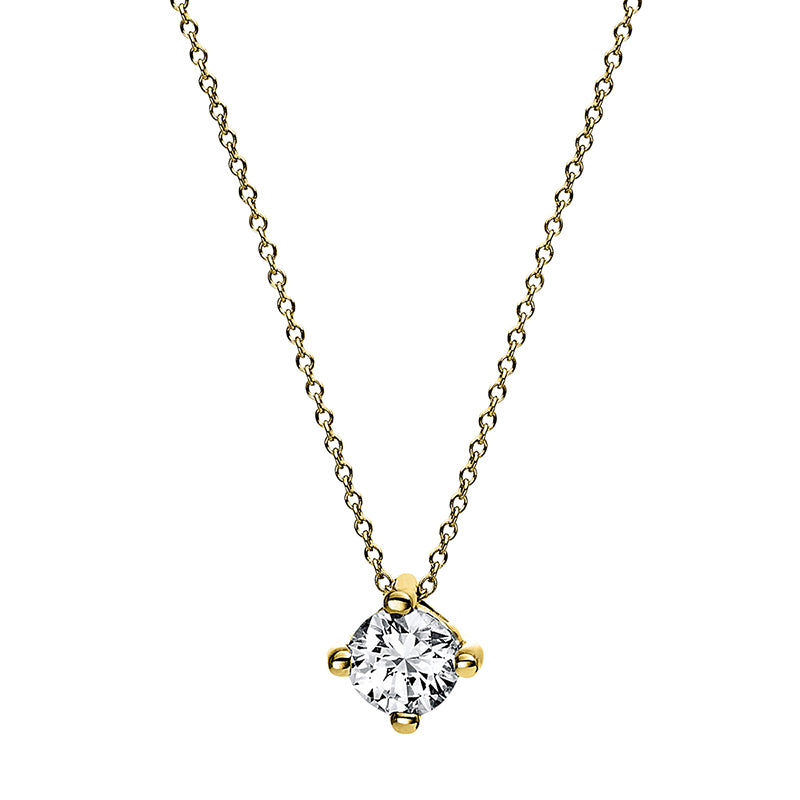 Collier 14 kt GG, 1 Brill. 0,25 ct, TW-si