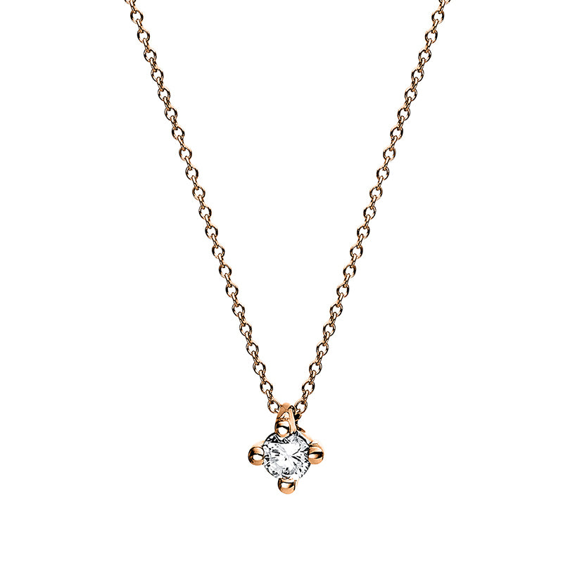 Collier 14 kt RG, 1 Brill. 0,07 ct, TW-si