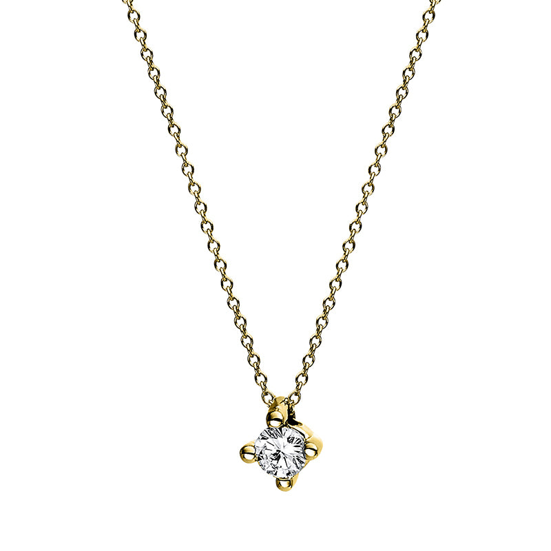 Collier 18 kt GG, 1 Brill. 0,10 ct, TW-si