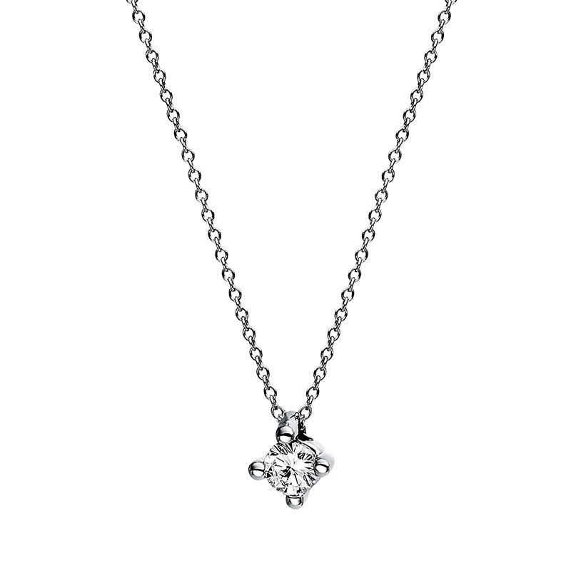 Collier 18 kt WG, 1 Brill. 0,10 ct, TW-si