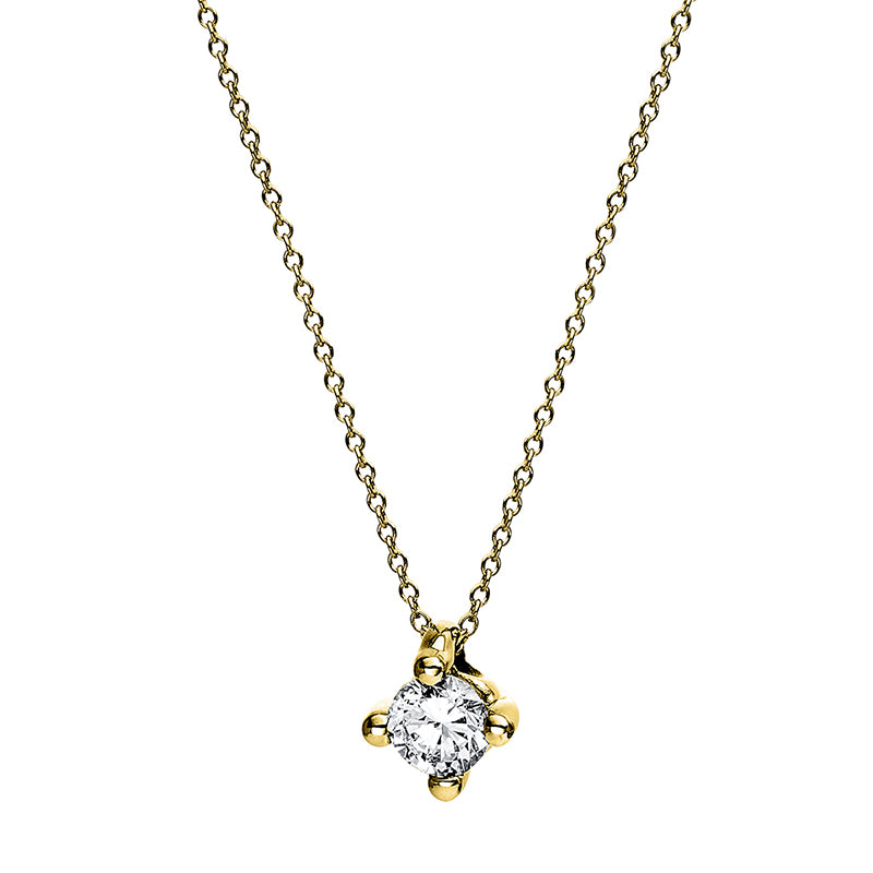 Collier 14 kt GG, 1 Brill. 0,20 ct, TW-si