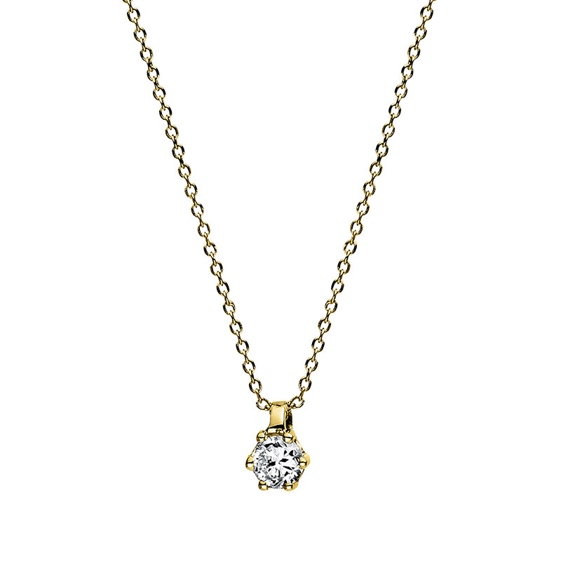 Collier 18 kt GG, 1 Brill. 0,10 ct, TW-si