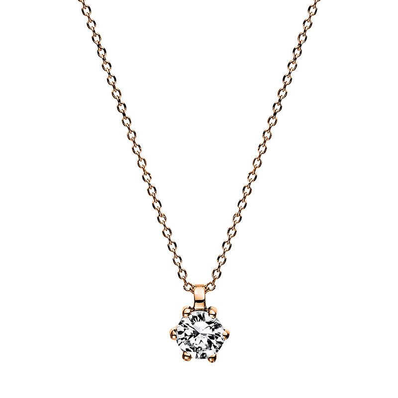 Collier 18 kt RG, 1 Brill. 0,20 ct, TW-si