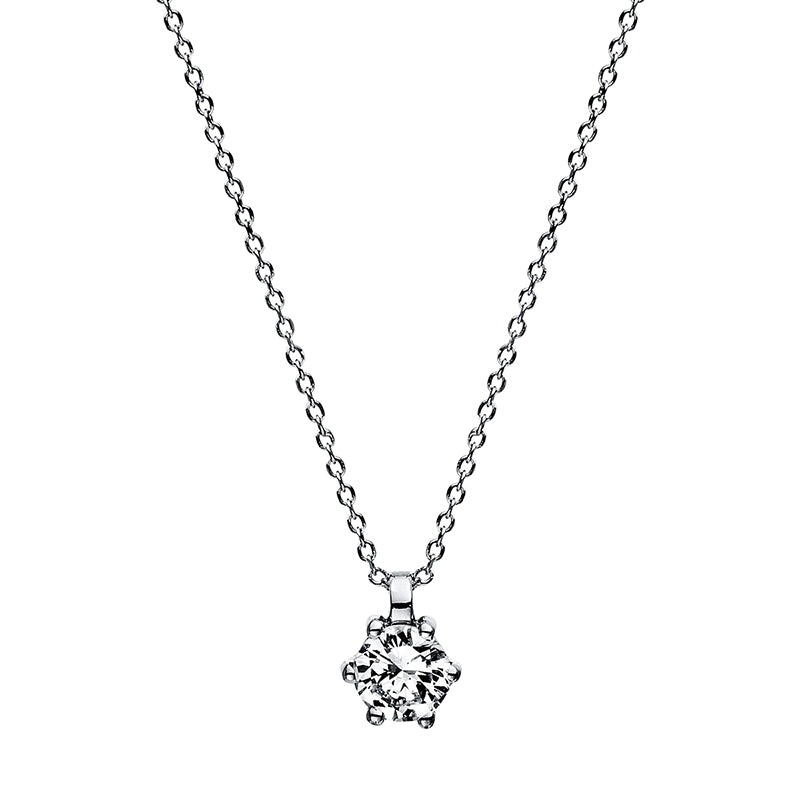 Collier 18 kt WG, 1 Brill. 0,20 ct, TW-si