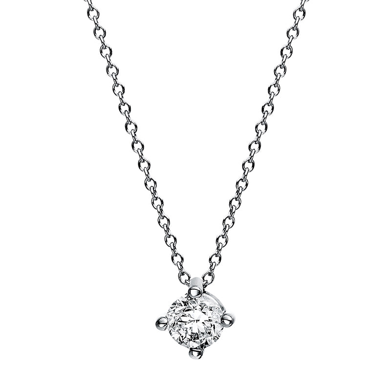 Collier 14 kt WG, 1 Brill. 0,40 ct, TW-si