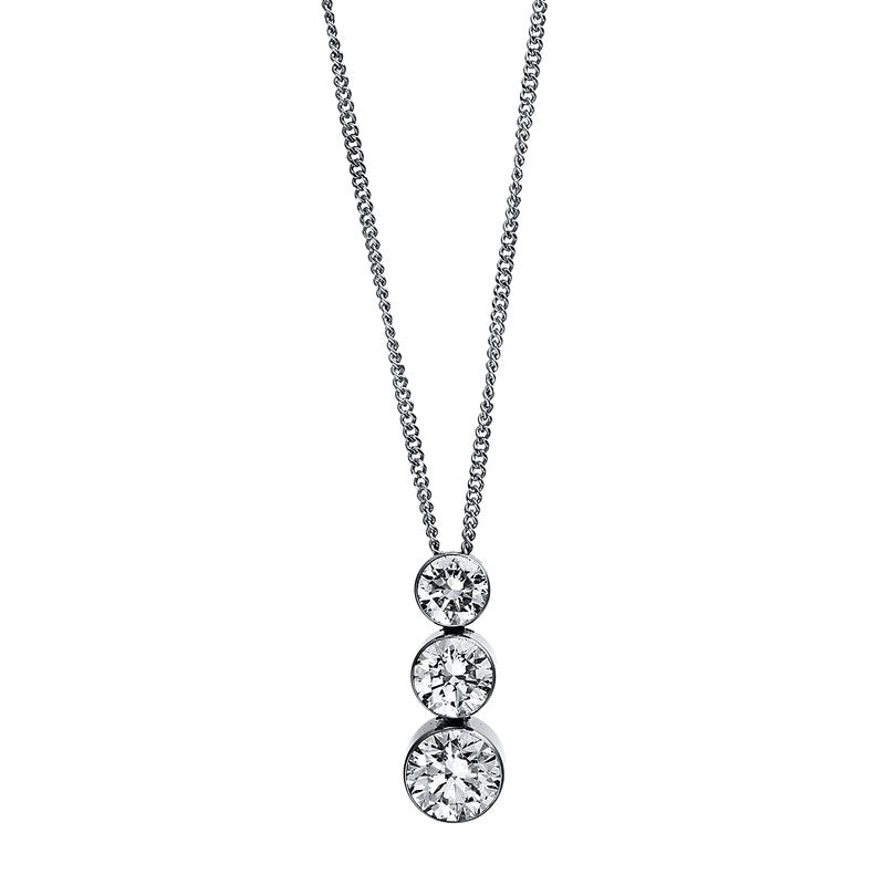 Collier 18 kt WG, 3 Brill. 1,05 ct, TW-si
