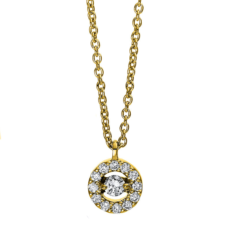 Collier 18 kt GG, 13 Brill. 0,10 ct, TW-si