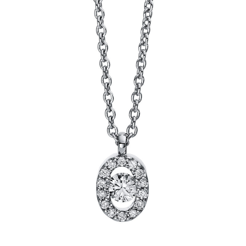 Collier 18 kt WG, mit Öse, 15 Brill. 0,10 ct, TW-si