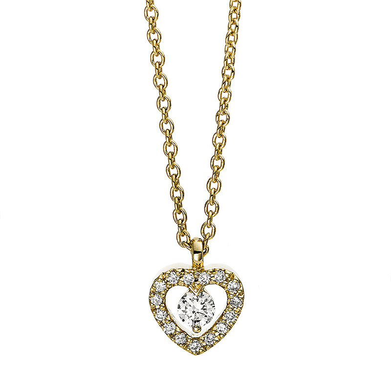 Collier 18 kt GG, 16 Brill. 0,09 ct, TW-si