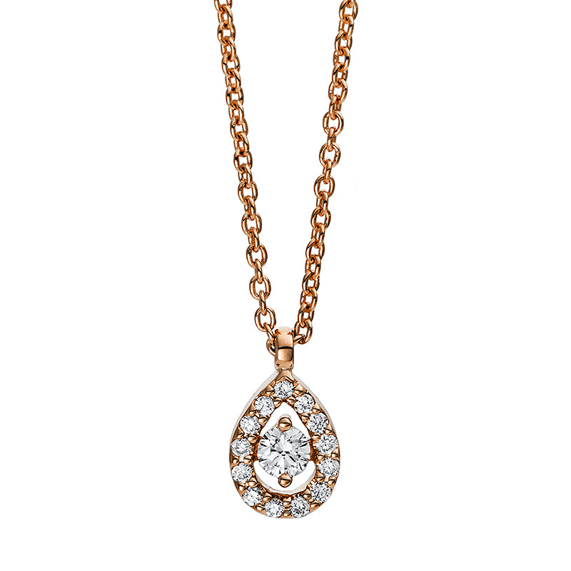 Collier 18 kt RG, mit Öse, 14 Brill. 0,10 ct, TW-si