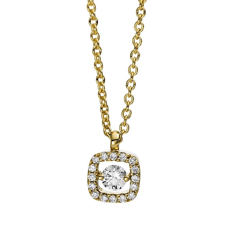 Collier 18 kt GG, mit Öse, 1 Brill. 0,06 ct, TW-si, 16 Brill. 0,04 ct, TW-si