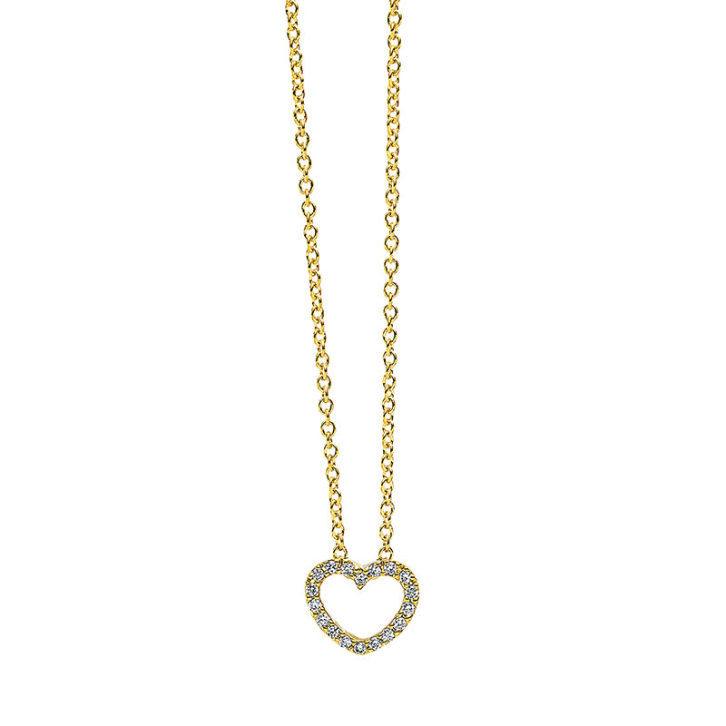 Collier 18 kt GG, 18 Brill. 0,04 ct, W-si