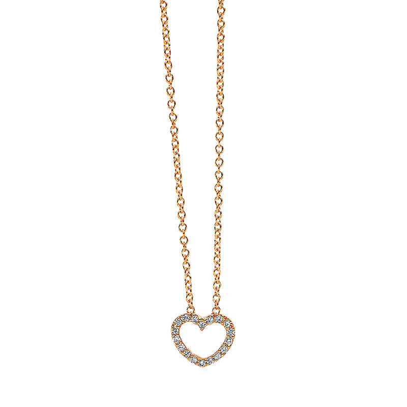 Collier 18 kt RG, 18 Brill. 0,04 ct, W-si