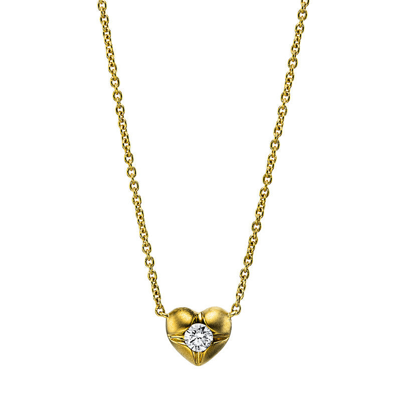 Collier 18 kt GG, 1 Brill. 0,12 ct, TW-si