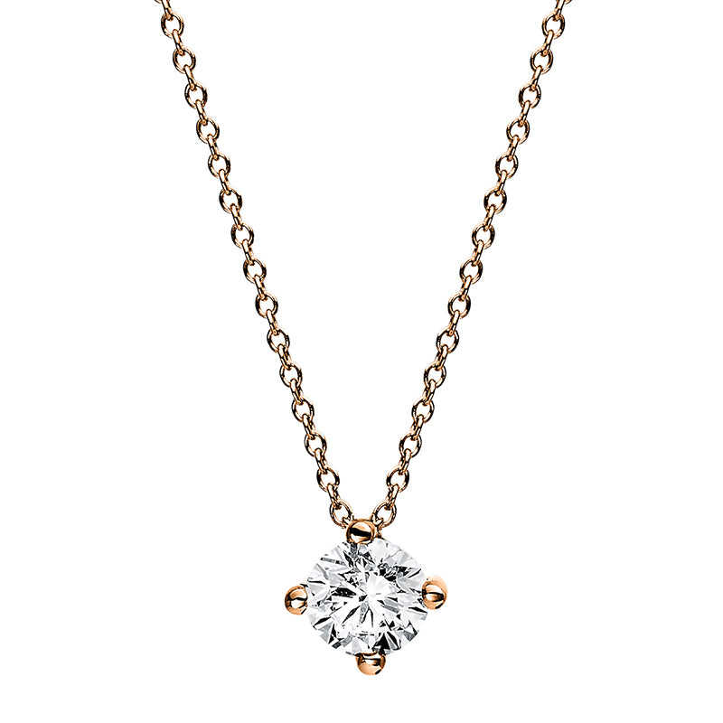 Collier 18 kt RG, GIA6385638915, 1 Brill. 0,50 ct, F-si