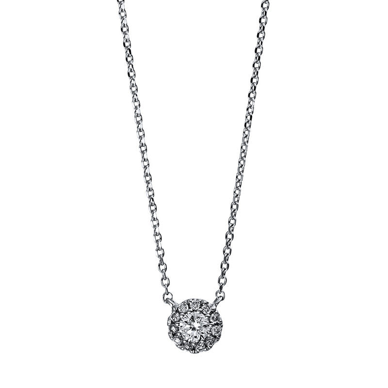 Collier 18 kt WG, 1 Brill. 0,06 ct, TW-si, 11 Brill. 0,03 ct, TW-si