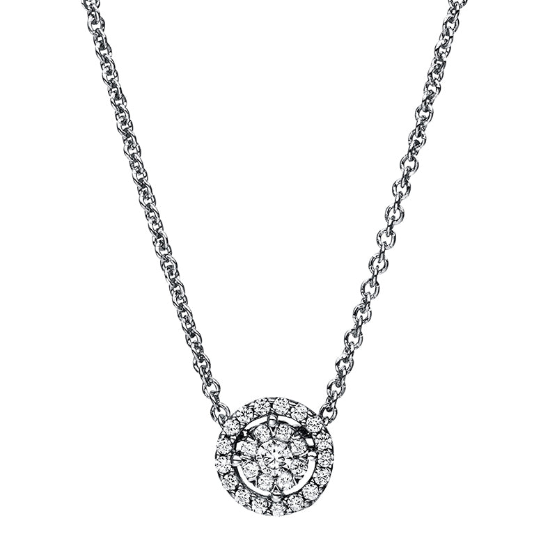 Collier 950 Pt Platin, 26 Brill. 0,19 ct, TW-si