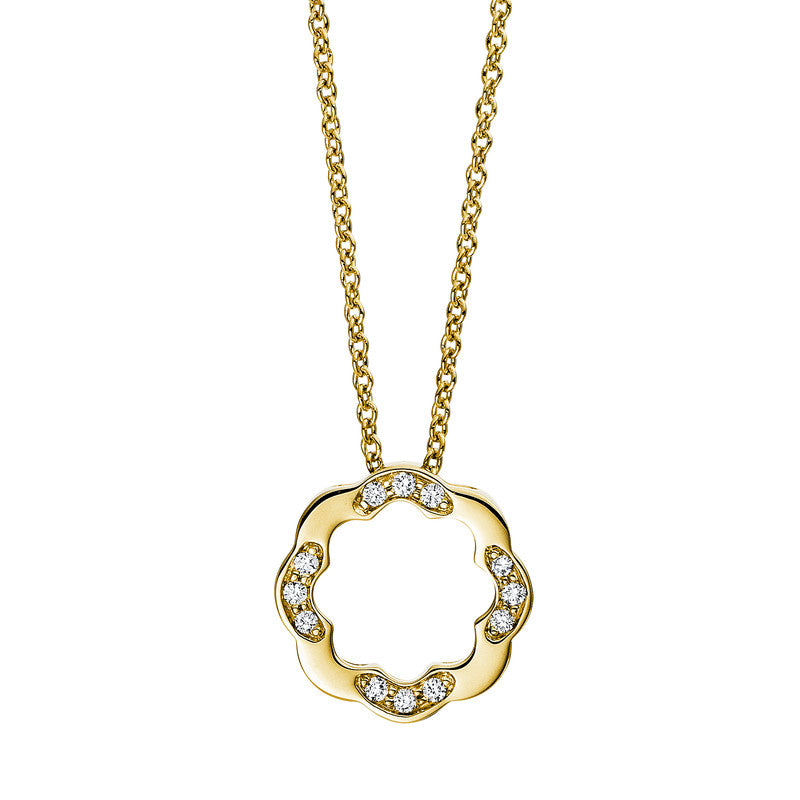 Collier 18 kt GG, 12 Brill. 0,05 ct, TW-si
