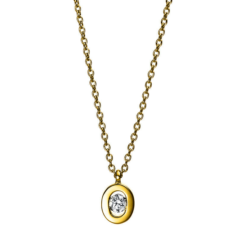 Collier 18 kt GG, 1 Brill. 0,07 ct, TW-si
