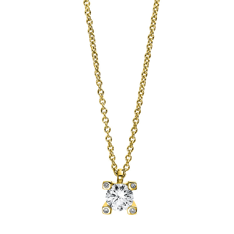 Collier 18 kt GG, 5 Brill. 0,25 ct, TW-si