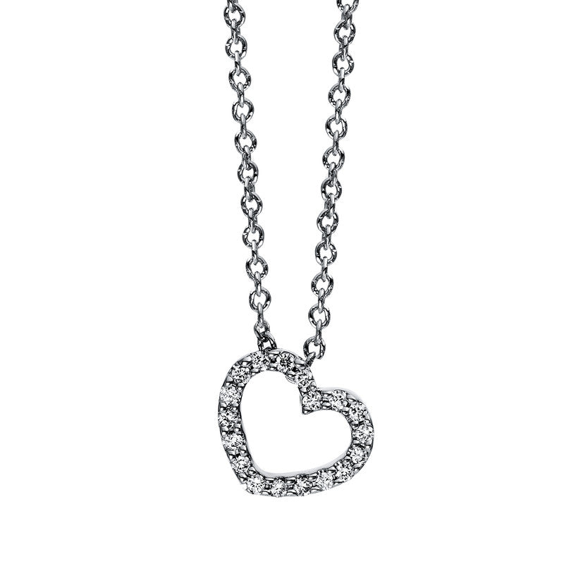 Collier 18 kt WG, 18 Brill. 0,04 ct, W-si