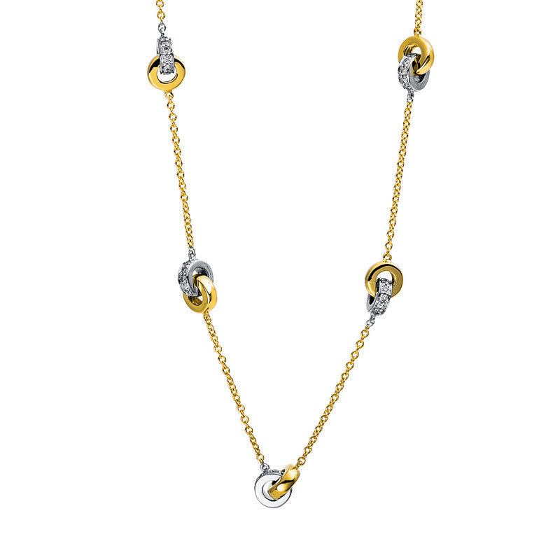 Collier 14 kt GG, 55 Brill. 0,21 ct, TW-si