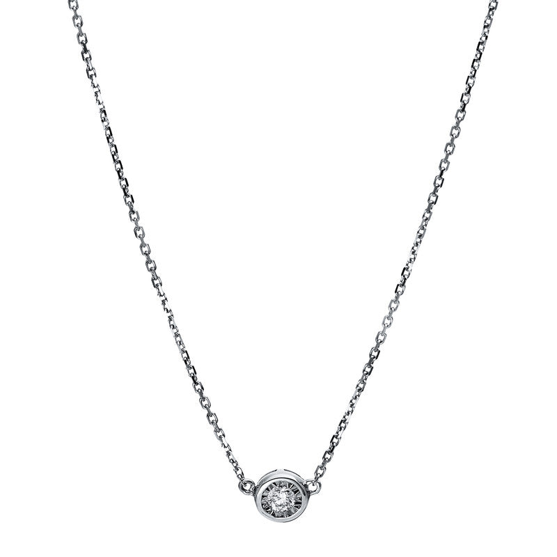Collier 18 kt WG, 1 Brill. 0,01 ct, TW-si