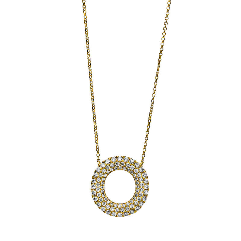 Collier 18 kt GG, mit ZÖ 38 cm + 40 cm, 84 Brill. 0,71 ct, TW-si