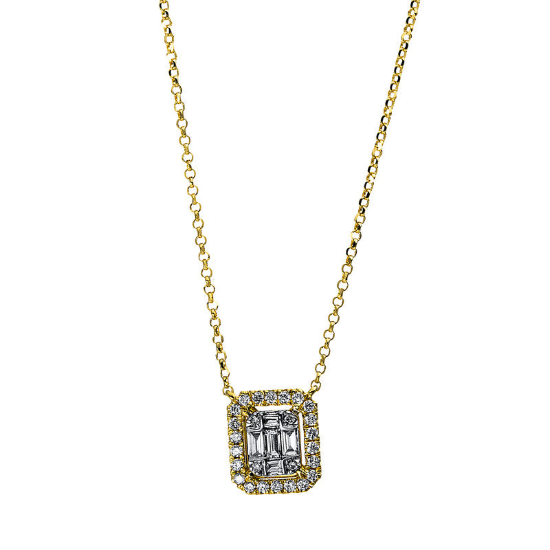 Collier 18 kt GG, 5 Bag. 0,12 ct, TW-si, 26 Brill. 0,14 ct, TW-si
