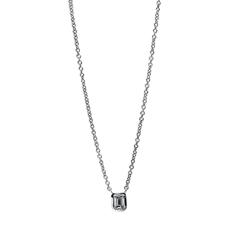Collier 18 kt WG, 1 Bag. 0,20 ct, TW-si