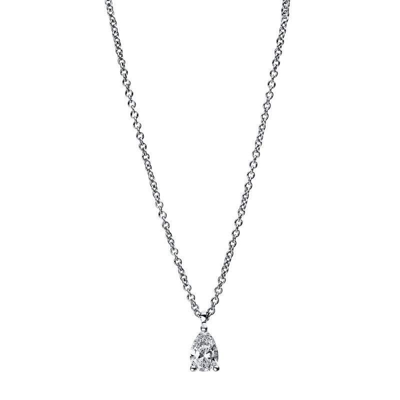 Collier 18 kt WG, 1 Tropfen 0,25 ct, TW-si
